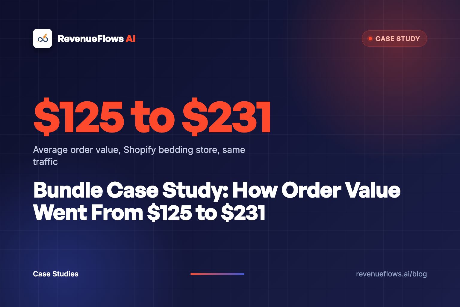 A neatly stacked set of bamboo sheets, pillows and a duvet on a dark navy table, with a glowing orange receipt showing a bigger order total.
