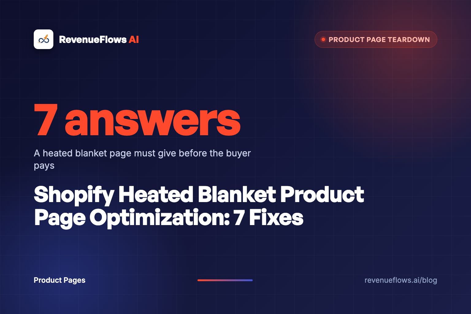 Shopify Heated Blanket Product Page Optimization: 7 Fixes