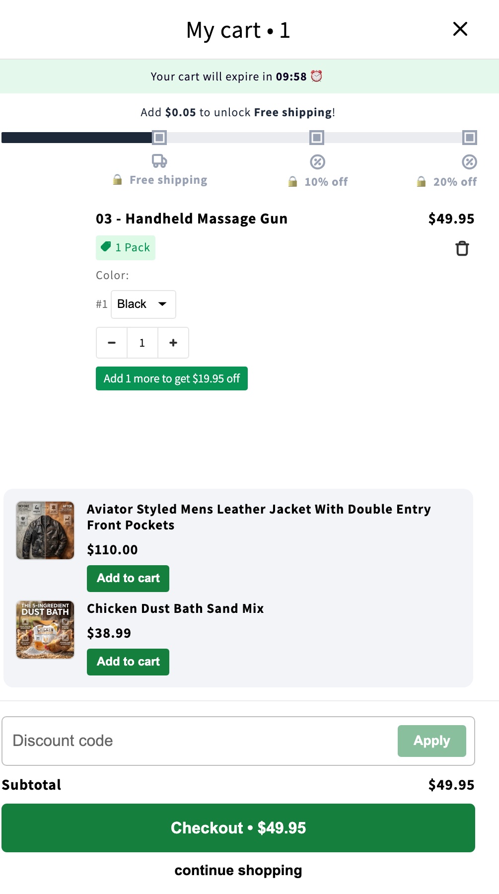Shopping cart drawer